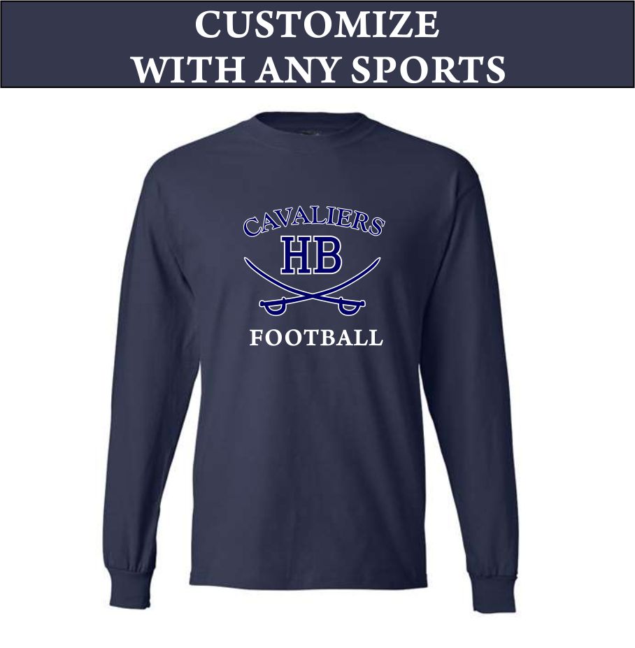 HB Cavaliers Hanes Beefy Long Sleeve Tee (Customizable)