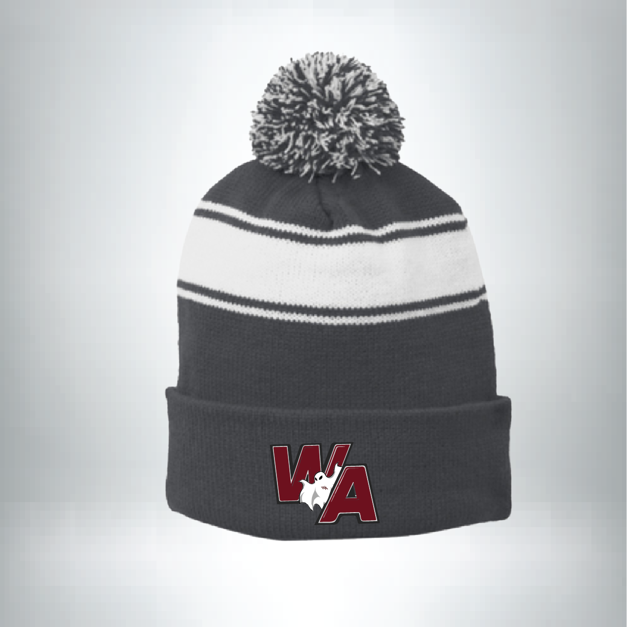 WA Grey Pom Pom Beanie STC28