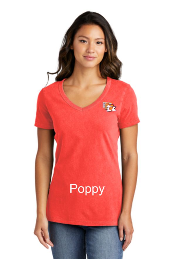 AGLCA Ladies Beach Wash® Garment-Dyed V-Neck Tee