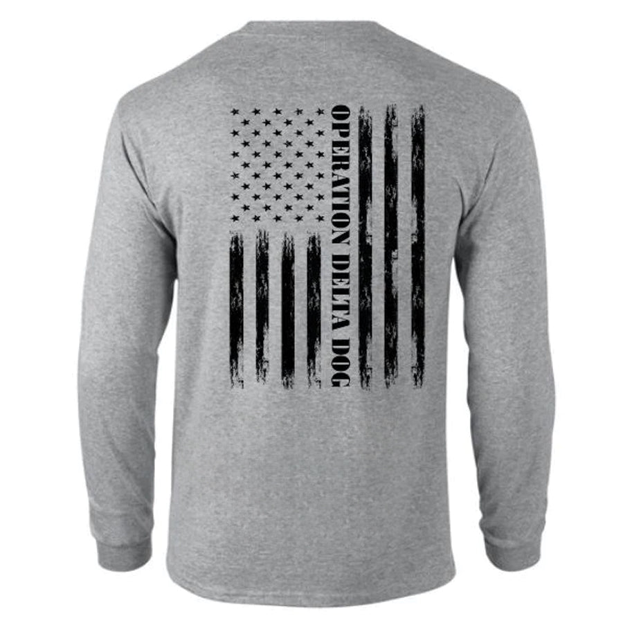 Operation Delta Dog Distressed Flag Long Sleeve T-Shirt