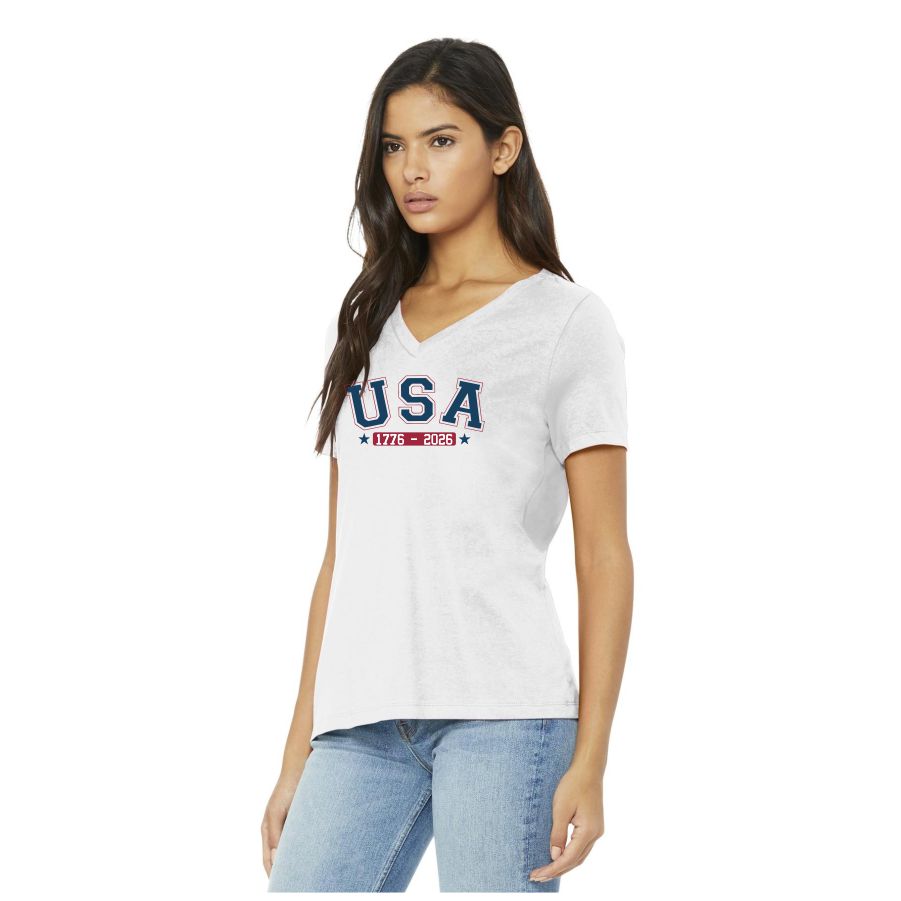 Ladies Bella USA V-Neck