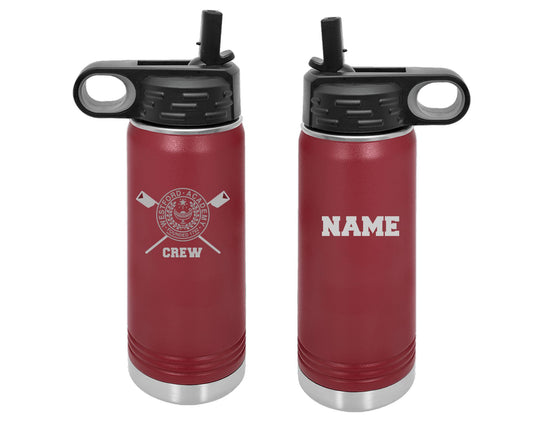 WA Crew Personalized Laser Marked Water 20oz Water Bottle