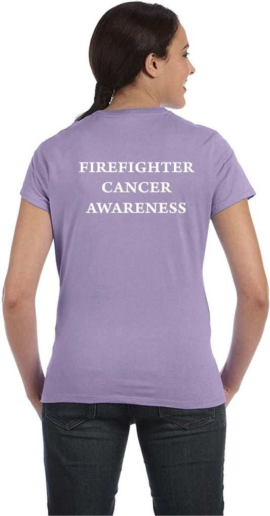 Ladies Firefighter Cancer Screening V-Neck Tee