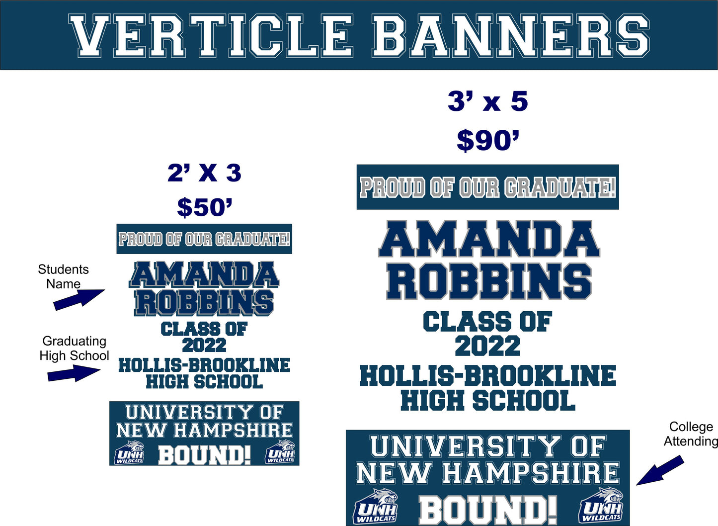 2023 Vertical Graduation Banner